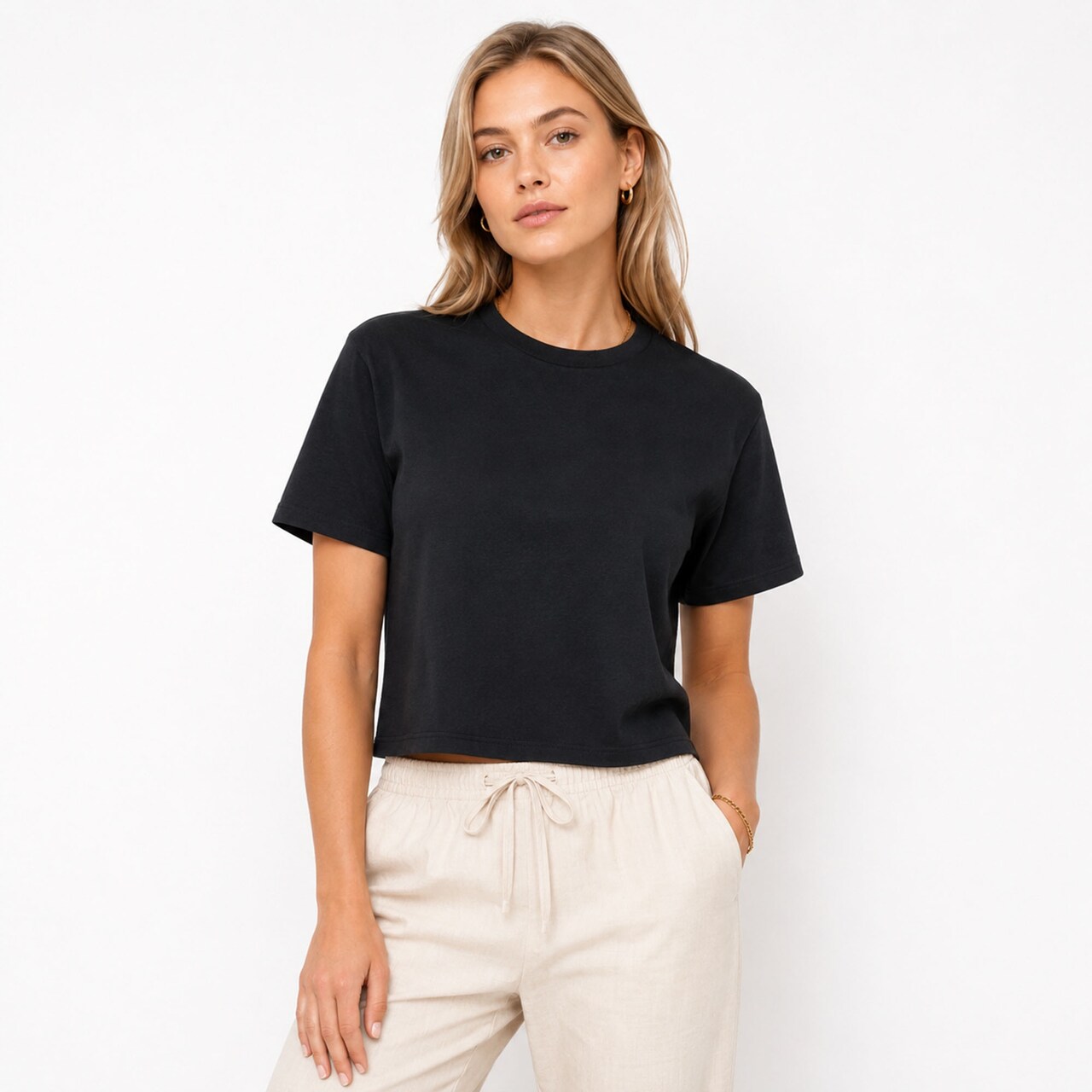 BELLA CANVAS Ladies Jersey Cropped Short Sleeve T-Shirt for Casual Fashion & Custom Print Crop Top